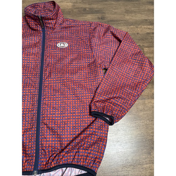 Louis Garneau Womens M Cycling Jacket Red/Blue Check Windbreaker Medium Full Zip - Picture 4 of 13